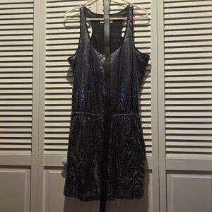 Michael Kors Black Silver Sequin Racerback Dress